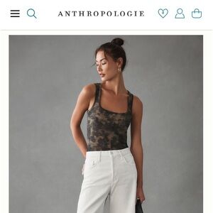NWOT Anthropologie soft square scoop neck tank.  XS